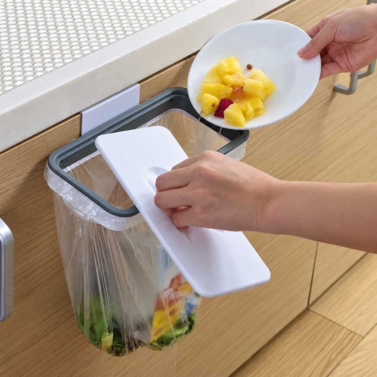 Porta Bolsa para Basura con Tapa